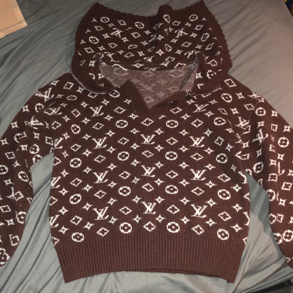 Brown Patterned Women's Sweater